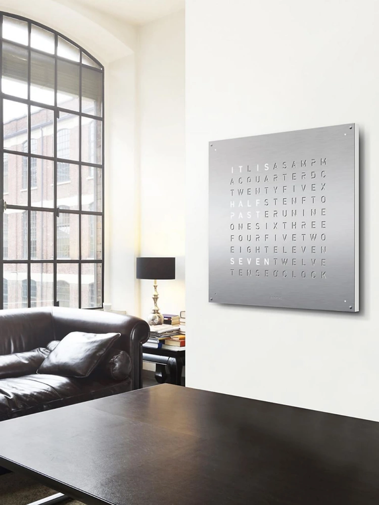 QLOCKTWO EARTH 90 | Stainless Steel