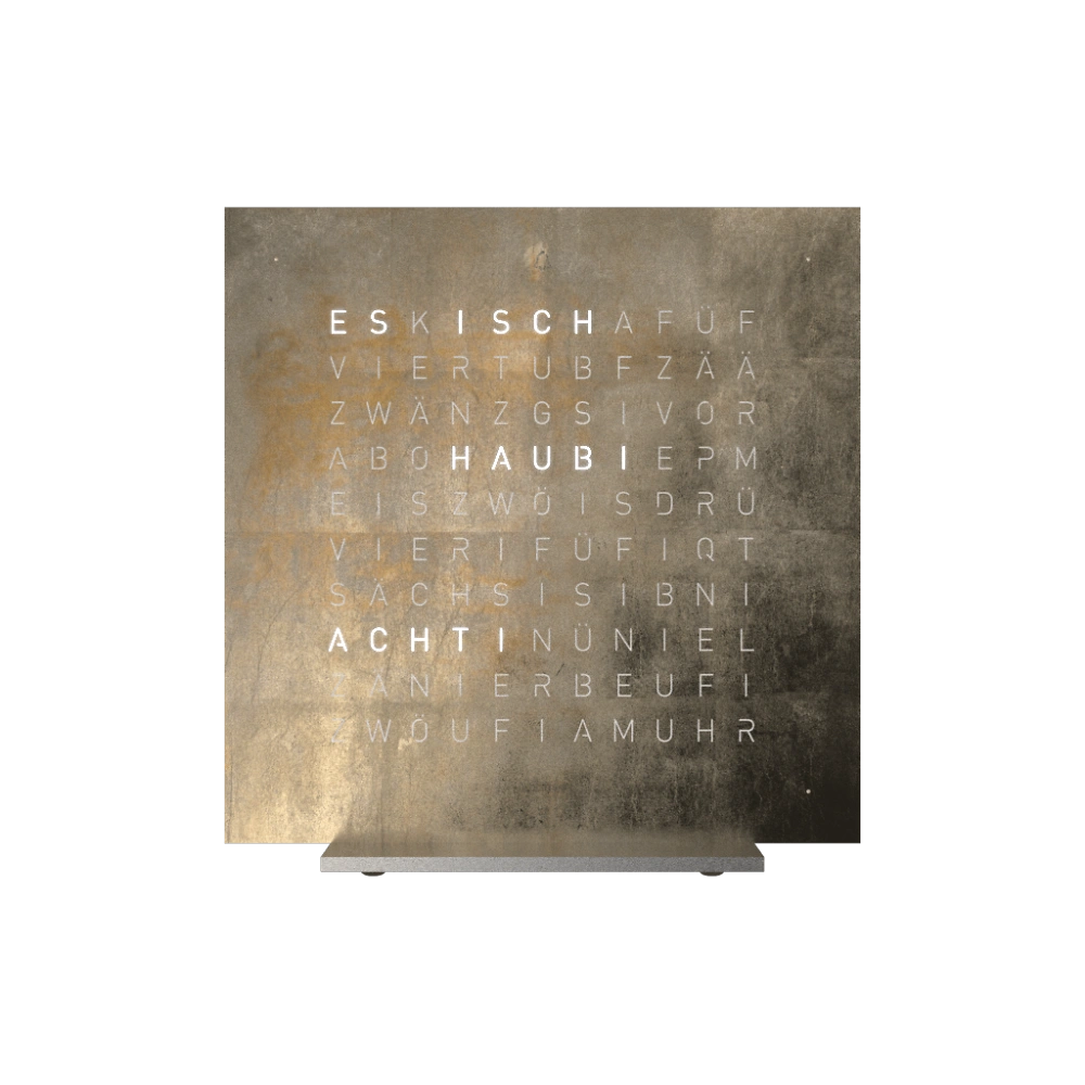 QLOCKTWO FRONTCOVER EARTH 13.5 | Silver & Gold