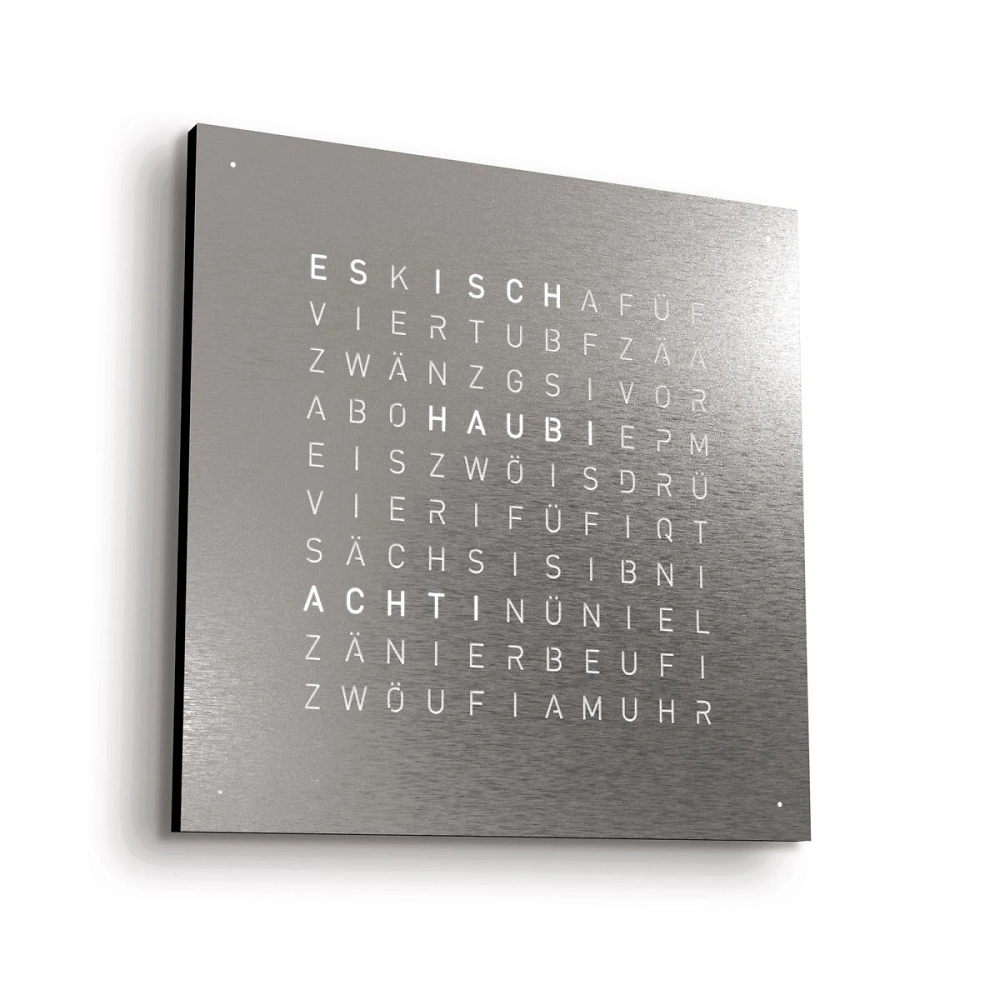 QLOCKTWO EARTH 90 | Stainless Steel