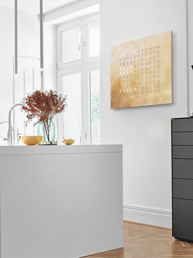 QLOCKTWO EARTH 90 | Silver & Gold