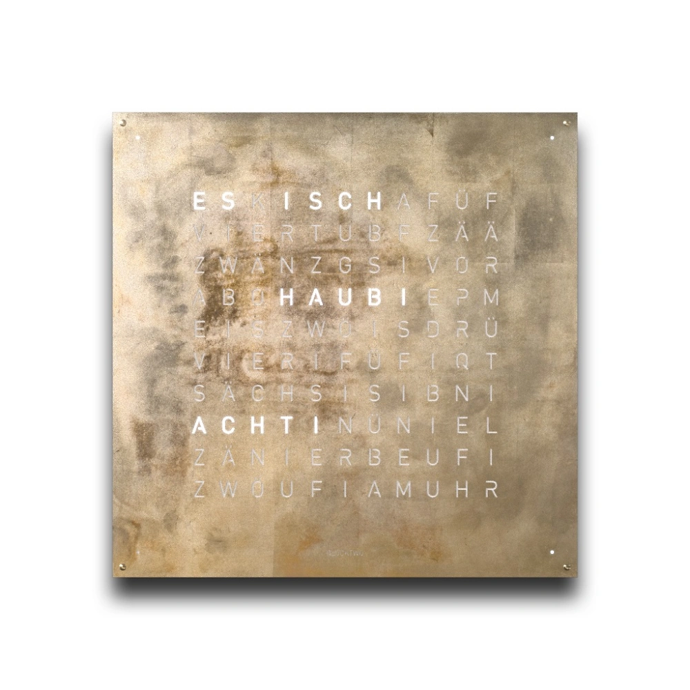 QLOCKTWO EARTH 90 | Silver & Gold